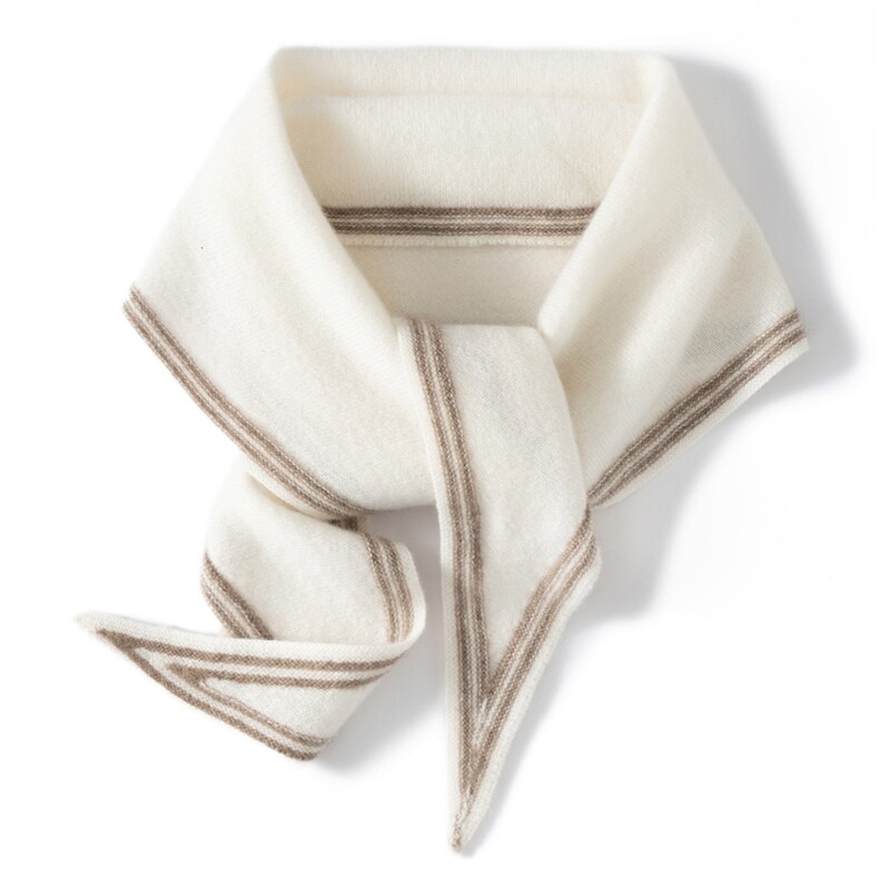 2025新款时尚百搭休闲撞色三角巾，围巾，暖思纯羊绒