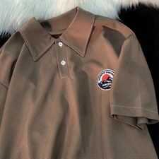 美式polo衫男夏季潮牌冰丝华夫格短袖T147P30,男装Polo衫,星座1116-2