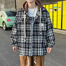 格子毛呢外套男士秋冬季日系复古潮牌宽松WA64-P78，男装夹克，星座1109-3