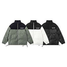 白底23新款冬季时尚百搭宽松PU皮棉服外套MY405P115控158，男装棉衣，电商A247-1
