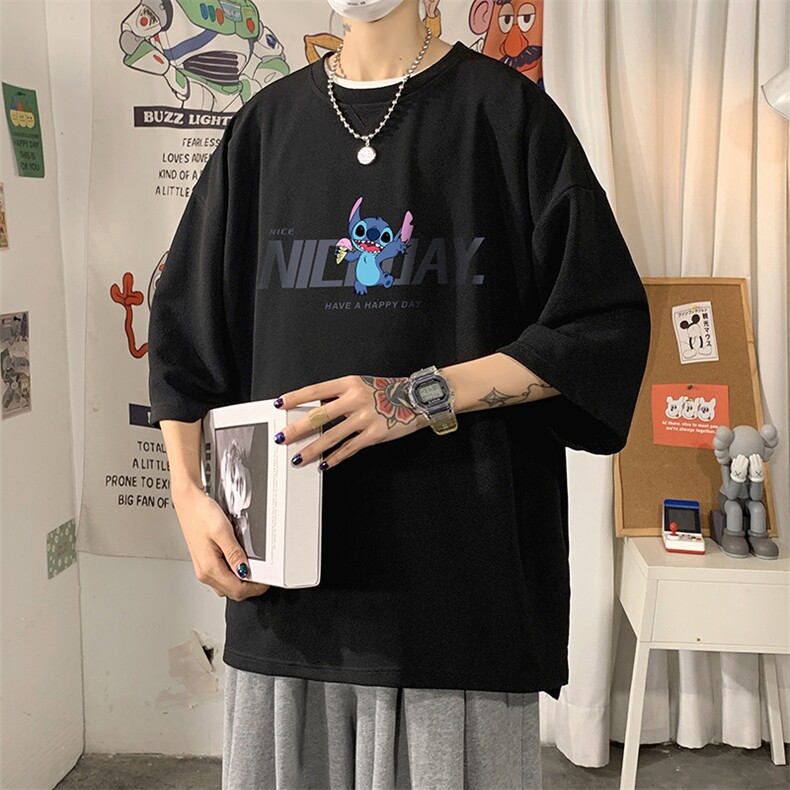 Q11173-P30春夏季七分袖t恤男大码五分袖男短袖中袖,男装T恤,电商A040