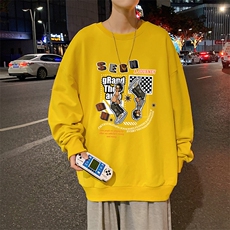 S6282-P28秋季圆领卫衣男大码韩版宽松长袖外套，男装卫衣，电商A040