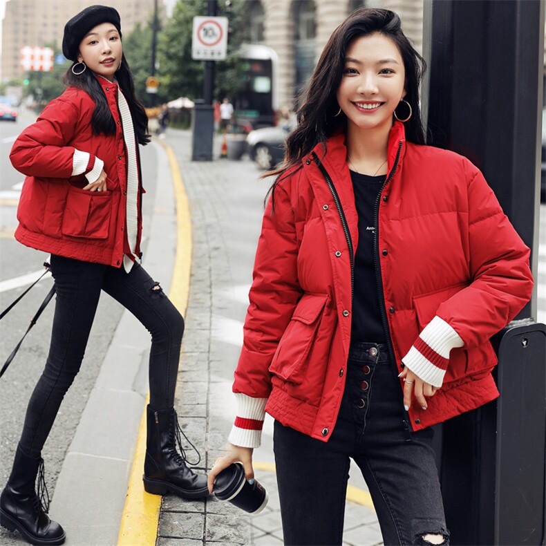 时尚保暖女士羽绒服冬季新款休闲百搭可拆卸围脖设计显瘦修身短款外套,女装羽绒服,阿舍尔精品