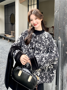 文艺范复古围巾款丝绒拼接羽绒服女冬季2025新款90白鸭绒保暖外套图片