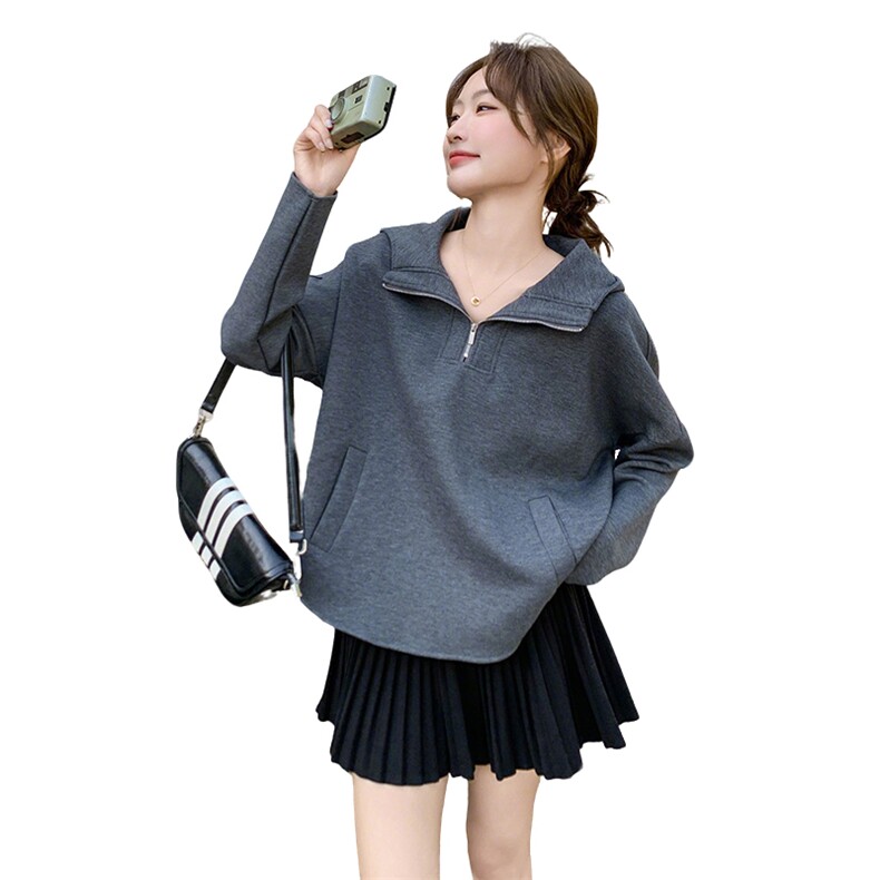 连帽卫衣女新款2025爆款时尚洋气秋冬宽松显瘦慵懒风长袖外套上衣,女装卫衣/绒衫,2C169