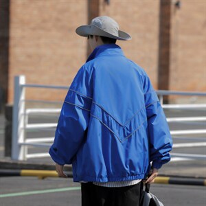 美式潮流休闲运动外套冲锋衣女男宽松纯色薄款春秋装夹克WT30 P85图片