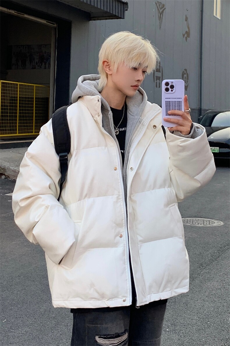 8XL-M高品质！！特大码羽绒服假两件皮棉袄连帽羽绒服YRFC02P190,男装羽绒服,电商D206-1