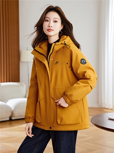 现货2025冬季新款休闲时尚连帽女士加厚加棉派克服图片