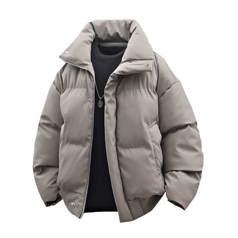 支持二开立领PU皮棉服男短款棉衣外套宽松面包服M810-P75,男装棉衣,电商A441