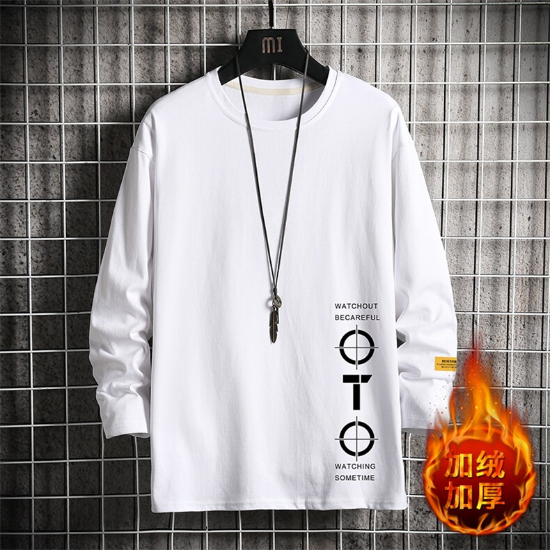 TX3114-P25 加绒-P35 纯长袖t恤男大码圆领打底衫体恤上衣服图片
