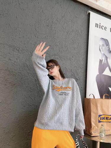 秋季新料压花卫衣，女装卫衣/绒衫，香雪琳