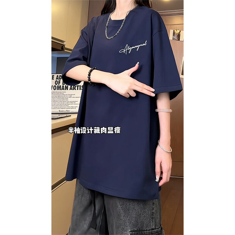 字母印花短袖t恤男春夏季美式高街情侣穿搭重磅纯棉五分袖上衣服,男装T恤,电商A102