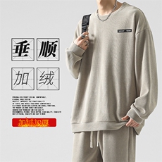 加绒百搭舒适加绒加厚垂顺条绒卫衣TW897-常规特批53加绒特批63，男装卫衣，星座718