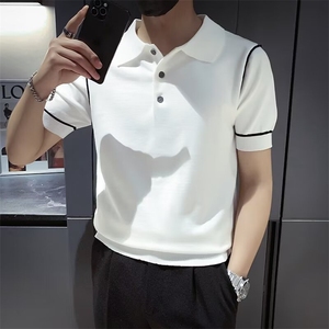 冰丝针织短袖男夏季翻领T恤新款男士夏装上衣POLO衫 M870图片
