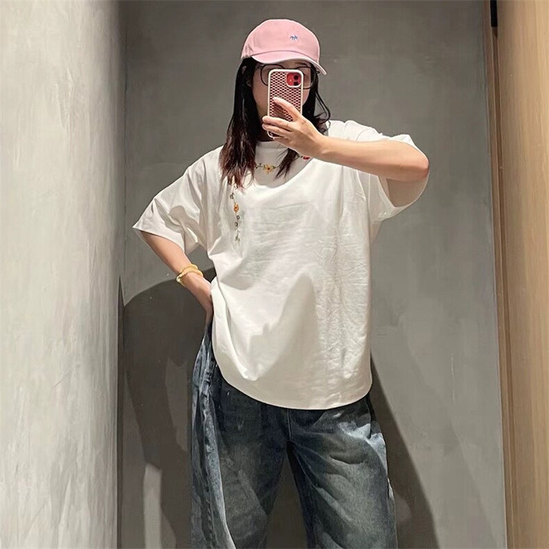 万针全刺绣工艺抖音得物高品质260克重磅纯棉双纱美式高街短袖T恤,男装T恤,电商A486