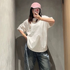 万针全刺绣工艺抖音得物高品质260克重磅纯棉双纱美式高街短袖T恤，男装T恤，电商A486