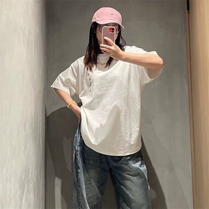 万针全刺绣工艺抖音得物高品质260克重磅纯棉双纱美式高街短袖T恤图片