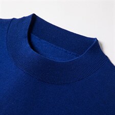 DN5572男式2023年秋季短袖羊毛针织t恤中老年半高领时尚体恤P48，男装针织衫/毛衣，电商B360