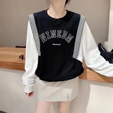 撞色卫衣，女装卫衣/绒衫，玫丽梦