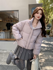 现货新款独特超好看短款羽绒服女款冬季立领面包服小个子羽绒外套，女装羽绒服，网红馆