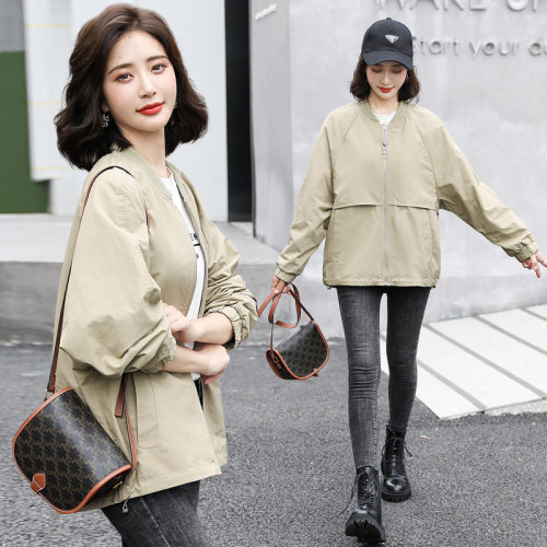 网红立领小个子短外套女2025夏季百搭轻薄冲锋衣拉链夹克防晒衣女图片