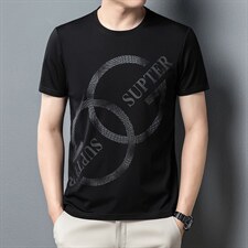 时尚印花短袖T恤男圆领上衣2023夏季青年男士休闲百搭潮流体现衫，男装T恤，电商B212（原钱塘6029）
