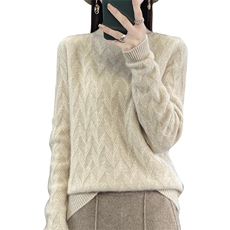 半高领毛衣女套头秋冬季2024年新款女装韩版宽松外穿加厚，女装针织衫/毛衣，皓宇羊绒