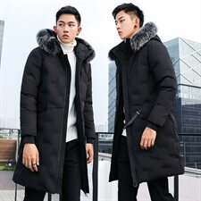 2020电商B247冬季新款长款青少年白鸭绒情侣款羽绒服MY77，男装羽绒服，电商B247