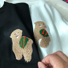 短袖t恤男夏季简约植绒刺绣半袖男女重磅潮牌休闲五分袖体恤-DT55，男装T恤，星座601-2