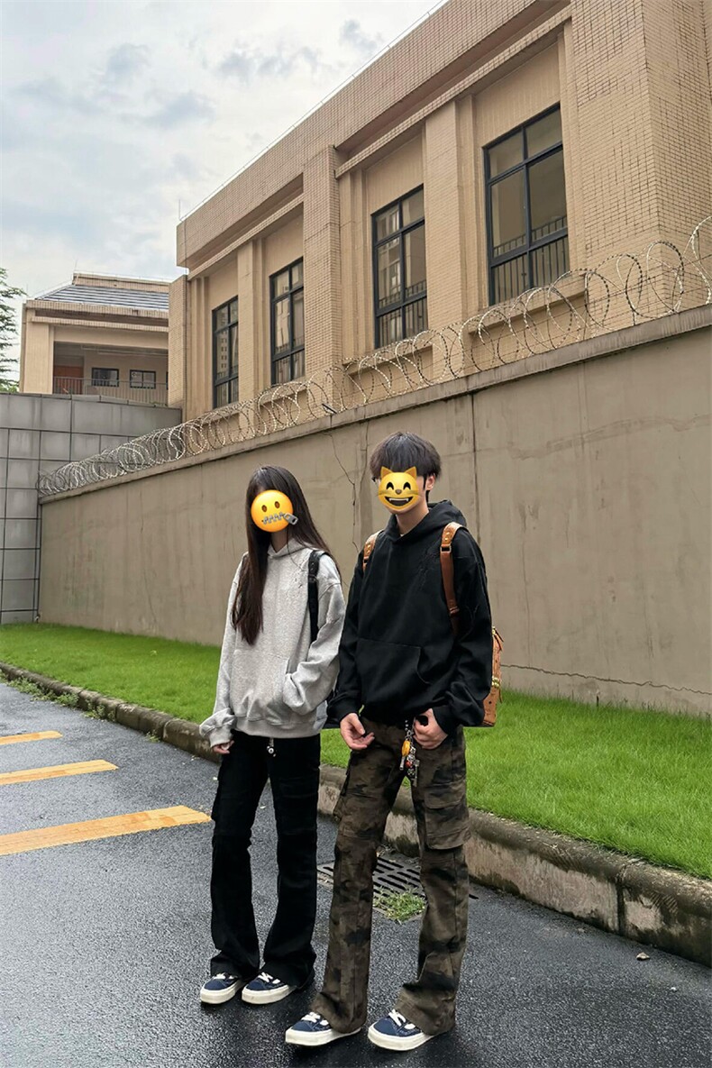 A2156TP45无差价-网图秋季美式复古迷彩微喇工装裤男vibe高街裤子,男装牛仔裤,电商B241