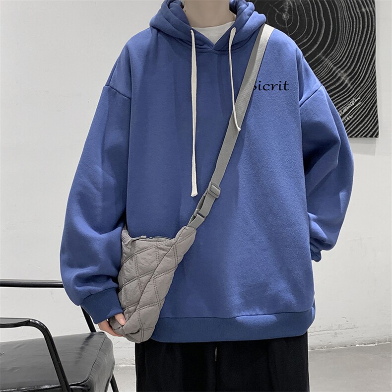 WY2098-P35纯棉连帽卫衣男大码运动帽衫宽松薄外套男,男装卫衣,电商A040