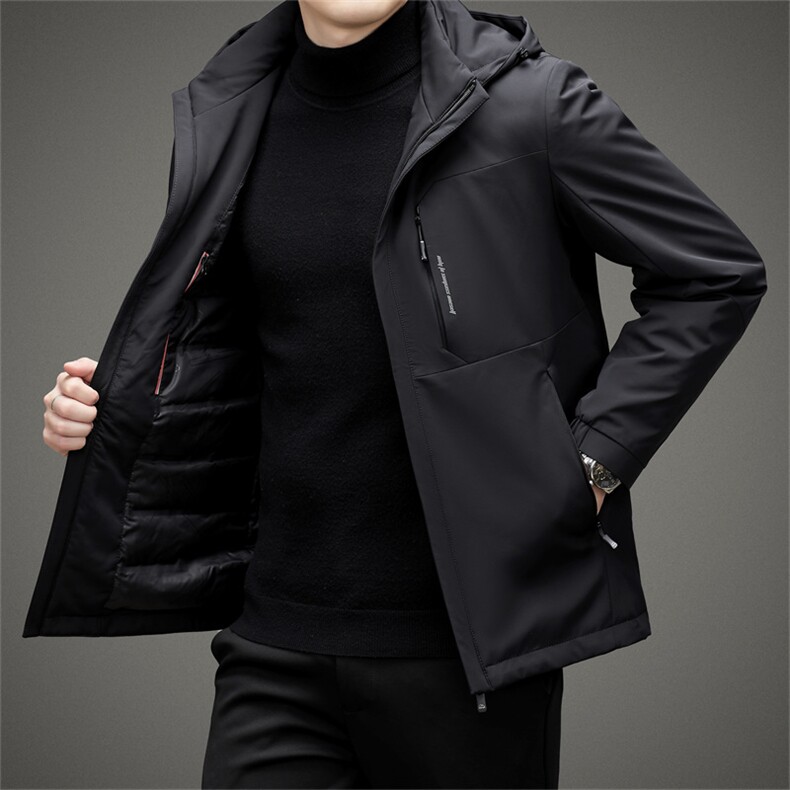 BAMJ-8976钱塘2020-2中年男士商务休闲简约连帽厚款羽绒服P175,男装羽绒服,钱塘207-2