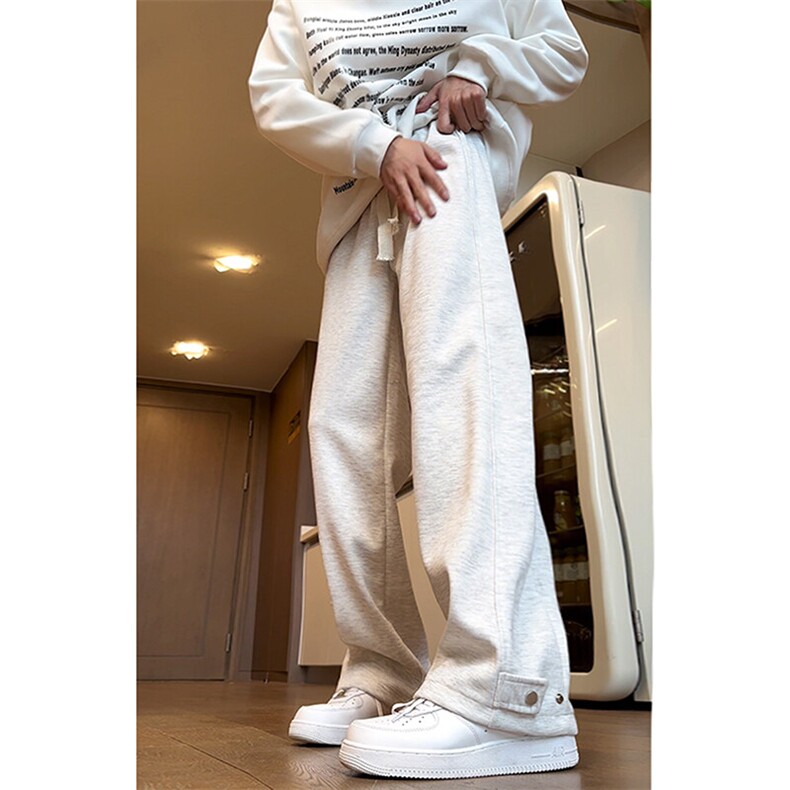 港风文艺潮流免烫长裤复古休闲百搭直筒高街运动裤K495TP35控58，女装休闲裤，电商A102B