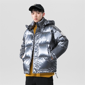 日系白鸭绒22冬季亮面炫彩加厚保暖百搭连帽羽绒服YR100P255控298图片