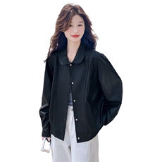 黑色机车皮衣外套女2025秋季新款高级感炸街复古气质休闲PU皮夹克，女装皮衣，2C217