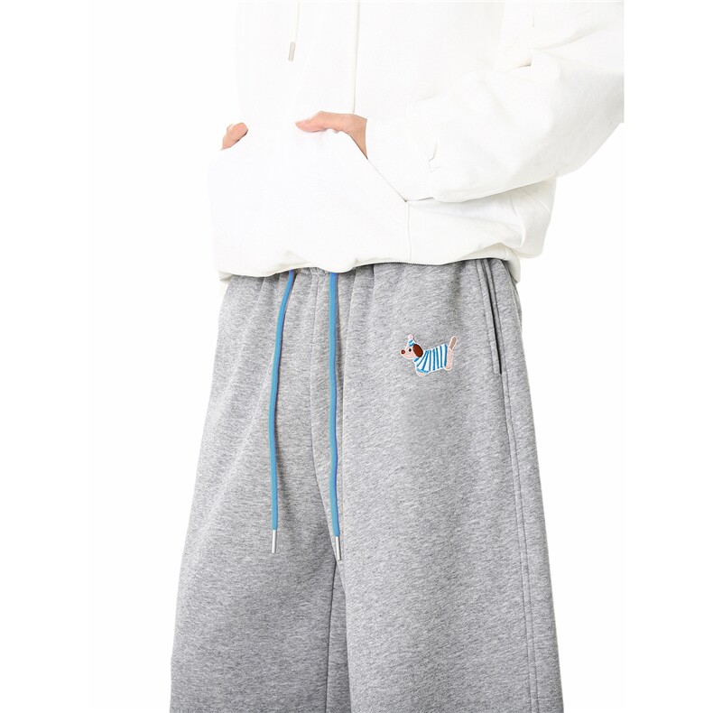 A165-K8819-P6588加绒加厚腊肠狗刺绣弯刀阔腿裤休闲裤长裤,男装休闲裤,电商A165