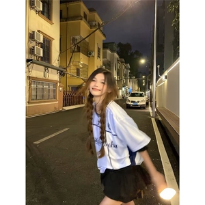 2025新款美式潮牌字母印花短袖T恤男款夏季ins潮牌宽松休闲上衣图片