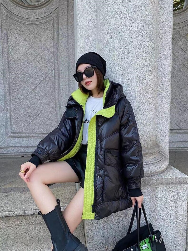 爱美欧冬季新款，现货撞色羽绒服，女装羽绒服，爱美欧