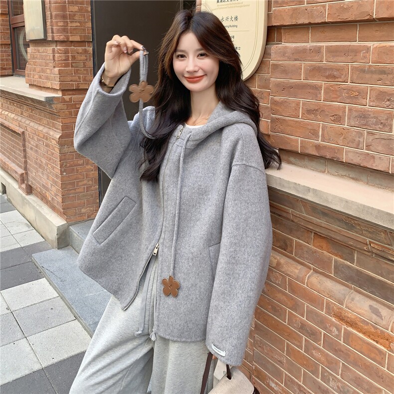 新款已出货灰色毛呢外套加棉2C272-C68-P195K288,女装短外套,2C272