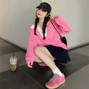 【现货】2025秋装 韩版休闲减龄拼接短款卫衣2C056-2013-P95控148图片