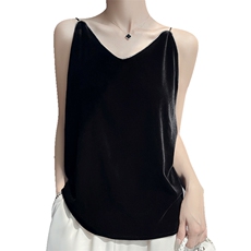 25夏季新款丝绒吊带背心女内搭西装针织打底背心女夏季外穿修身，女装背心吊带，暖习羊绒