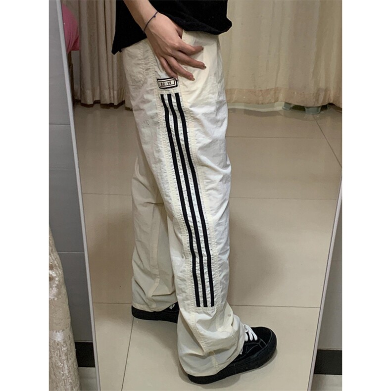 【网图】条纹速干裤子夏季休闲宽松三条杠运动长裤BN08CC-P48,女装休闲裤,星座1007（原301D）