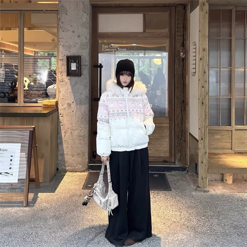 1506A/G78180/P89美式重磅毛领连帽棉服外套女冬季新款,男装棉衣,星座1506A