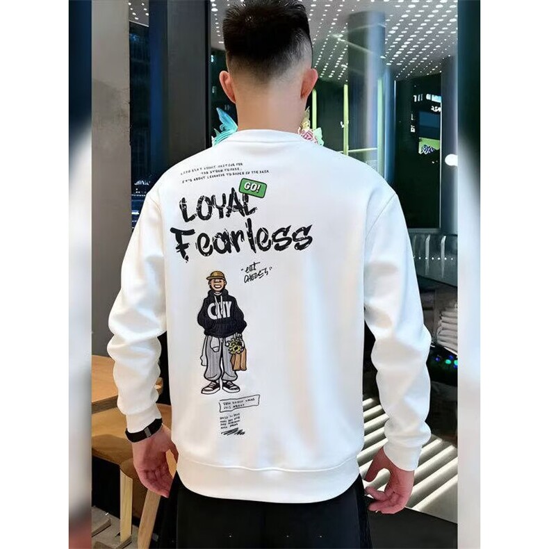 1506-1/WH19061/P37韩版精工卡通刺绣字母印花圆领卫衣男秋冬潮流,男装卫衣,星座1506-1