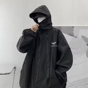 机能冲锋衣棉服男款秋冬季工装棉衣外套美式潮牌连帽棉袄图片