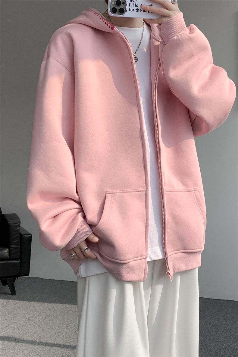 3XL-S基础百搭拉链开衫卫衣男休闲外套小心机WY45-P58400g,女装短外套,电商D206-1