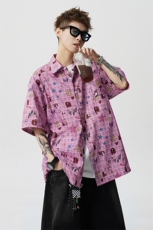 CS1141-特P35控68花衬衫男短袖夏季休闲薄款冰丝半袖宽松大码，男装T恤，电商A059