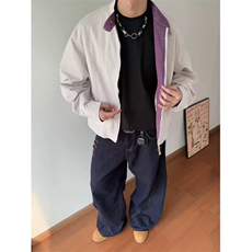 解构拼接格子立领夹克JK0152-P70，男装夹克，星座313A(原308A-2)