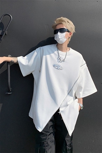 男装不规则解构拉链短袖T恤24夏季新款圆领上衣XZ514-2-20248-P58图片
