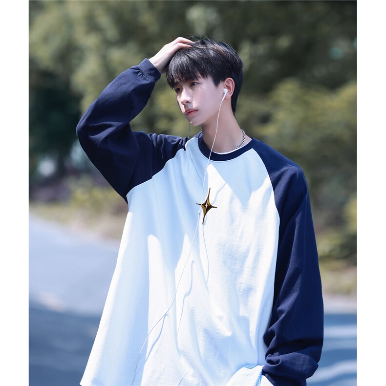 港风插肩袖设计卫衣男大码休闲印花花纹卫衣男WY77082P35控48，男装卫衣，星座227-7